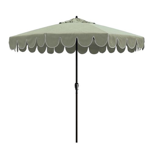 Phoebe Scallop-Edge Patio Umbrella, Sunbrella Phoebe Scallop-Edge Patio Umbrella, Sunbrella