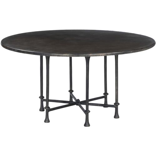 Leblanc Outdoor Dining Table, Distressed Bronze