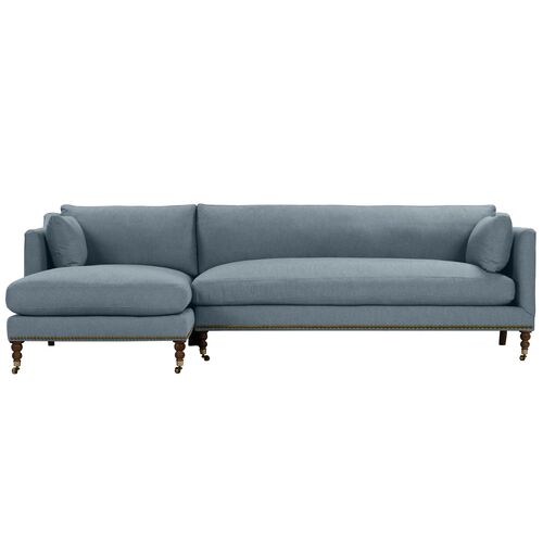 Margot Performance Linen-Blend Sectional Chaise