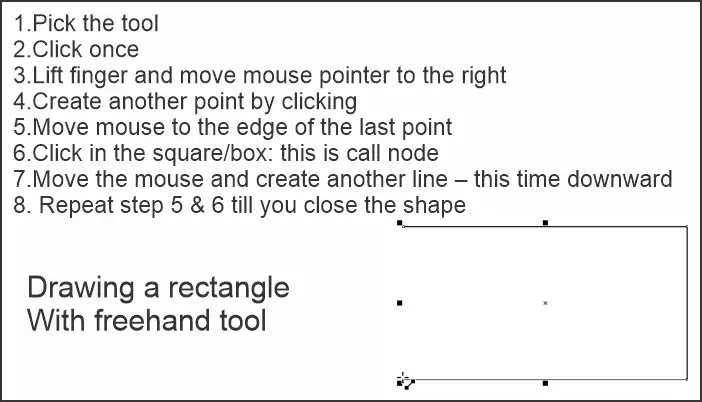 Drawing a rectangle with freehand tool