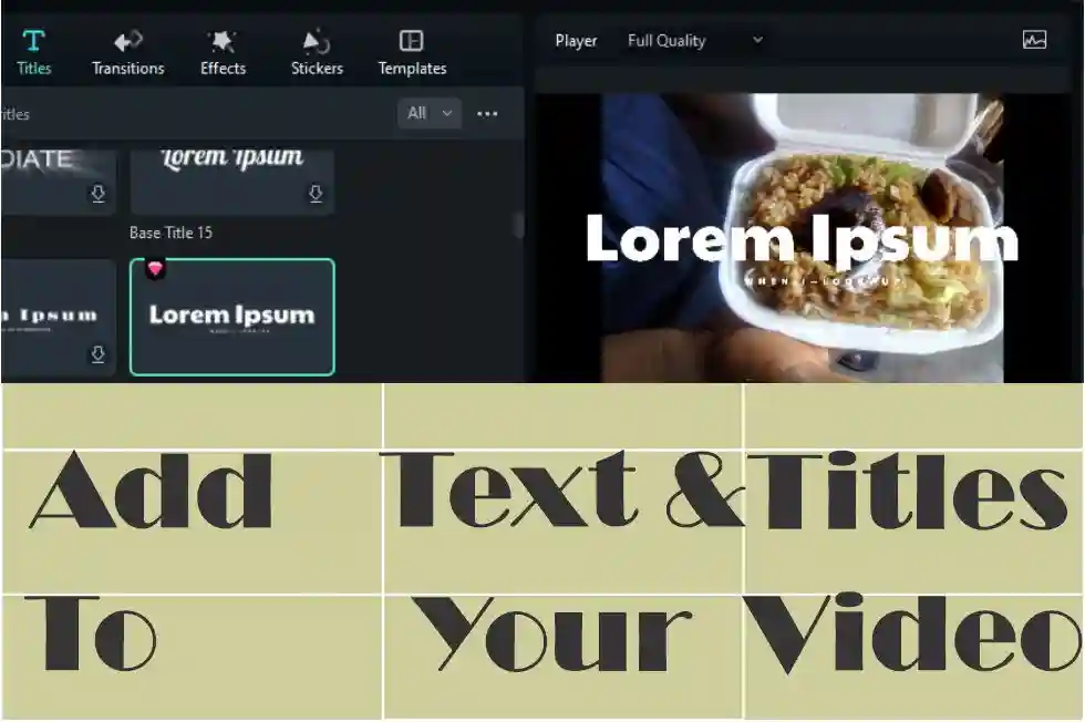 Add text and titles to your video in Filmora