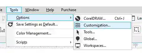 click tools, options, and customization